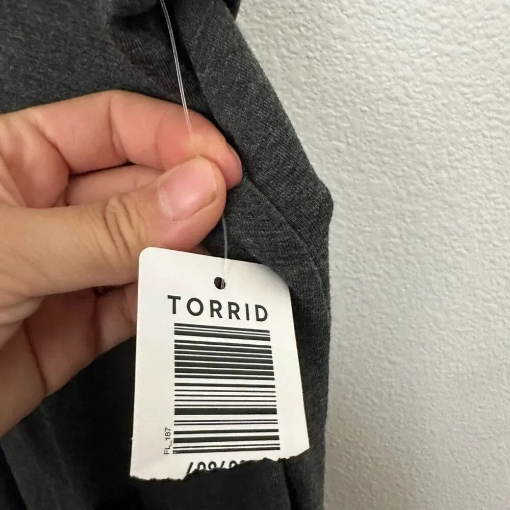 NWT Torrid Super Soft Open Front Duster Cardigan Gray Warterfall Long Women's 3X - Picture 4 of 9